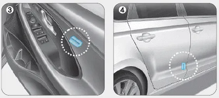 Hyundai i30. Air bag collision sensors