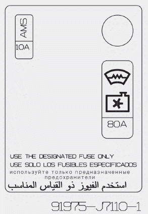 Hyundai i30. (Battery terminal cover)