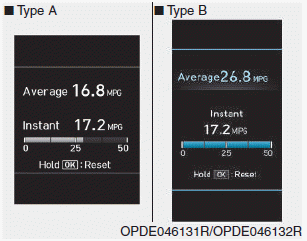 Hyundai i30. LCD display modes