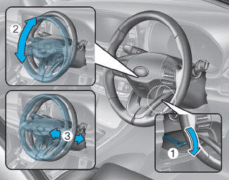 Hyundai i30. Tilt steering/Telescopic steering